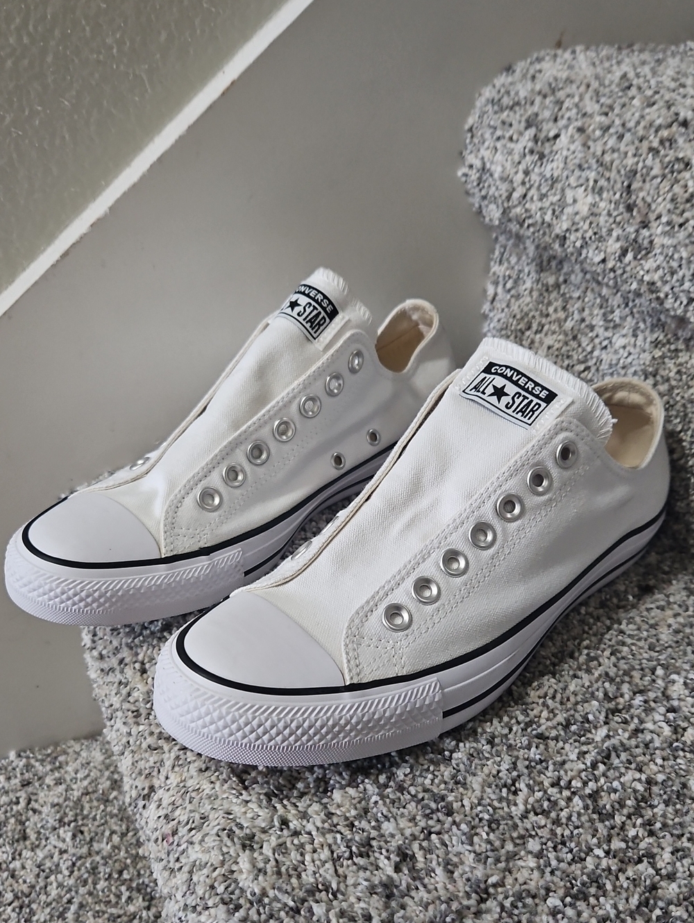 Converse White Slip-On Chuck Taylor Low Top Sneakers